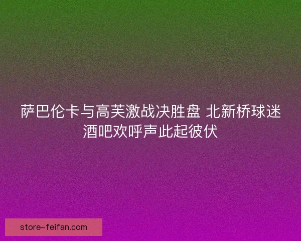萨巴伦卡与高芙激战决胜盘 北新桥球迷酒吧欢呼声此起彼伏